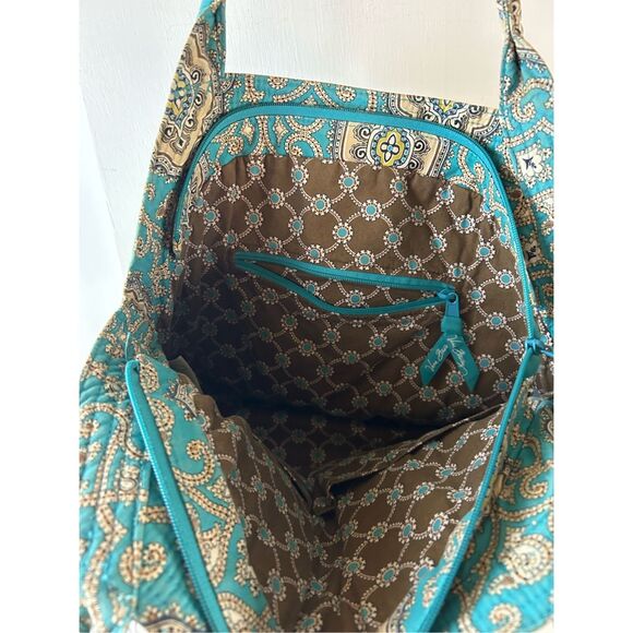 Vera Bradley turquoise total tortoise shell zipper 15"x12" - Picture 3 of 9